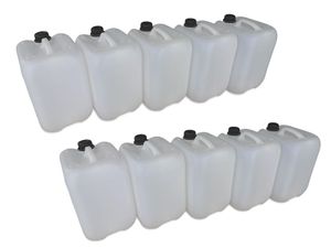 10 x 10 Liter 10 L Trinkwasserkanister Kunststoffkanister Kanister dicht natur DIN45 (10x10 knn45)