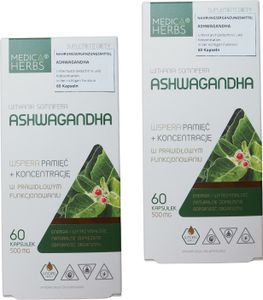 MEDICA HERBS Ashwagandha 500 mg, 60 kapslí.
