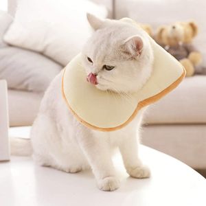 Haustiere Schutzkragen Wiederherstellung Schutzhalsband Halskrause Pflege Wunde Hals Leckschutz Bissschutz für Katzen Hunde Welpen Kätzchen Brot Form(L)