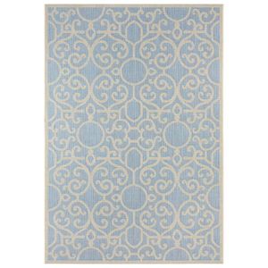 Design In- und Outdoor Teppich Nebo Pastelblau Taupe, Größe:160x230 cm