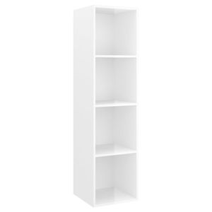 vidaXL TV-Wandschrank Hochglanz-Weiß 37x37x142,5 cm Holzwerkstoff