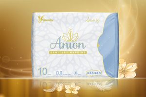 ANION DAMENBINDEN LUXURY / 1 Päckchen Damenbinden TAG Luxury á 10 Stück; mit Anionen, Aktivsauerstoff und Nano-Silber