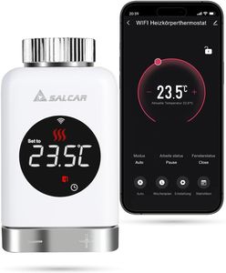 Salcar Smart Home Heizkörperthermostat WIFI Elektronisch Heizungsthermostat Lcd mit Amazon Alexa & Google Assistant Thermostat Heizkörper