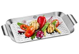 GEFU BBQ Grillschale flach Edelstahl Pfannengerichte vom Grill klein