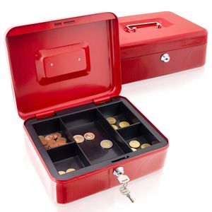 Bituxx Geldkassette mit Münzeinlage, rot, MS-12729