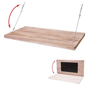 Wandtisch HWC-H48, Wandklapptisch Wandregal Tisch mit Tafel, klappbar Massiv-Holz  120x60cm