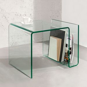 cagü: Design Glas-Beistelltisch Beistelltisch [MAYFAIR]  transparent 50cm x 40cm