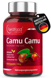 Redfood Camu Camu Kapseln - natürliches Vitamin C - 250 vegane Kapseln
