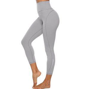 Frauen Sport Yoga Hosen Hohe Taille Gym Push Up Leggings Fitness Running Workout,Farbe:Hellgrau,Größe:L