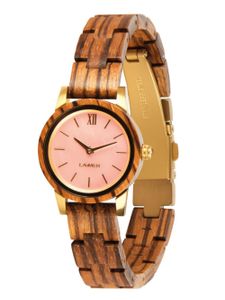 LAiMER Damen Quarz Armbanduhr aus Zebrano-Holz mit Holz Band - 0160 Nora