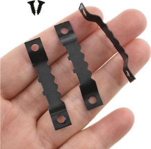 INF 100 Sets Schwarze Doppelseitige Sägezahn Bilderhaken mit Schrauben (Klein)