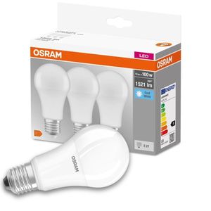 OSRAM LED-Lampe BASE E27, EEK: F, 14W, 1521 lm, 4000 K, 3 Stück