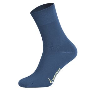 Tobeni 6 Paar Bambussocken ohne Gummi Uni Business-Socken für Damen und Herren, Farbe:Jeans Blau, Grösse:47-50
