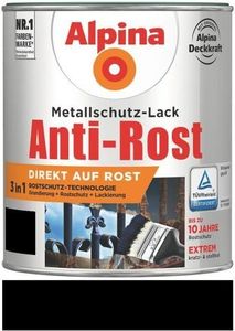 Alpina Metallschutz-Lack Anti-Rost 2,5 L schwarz glänzend