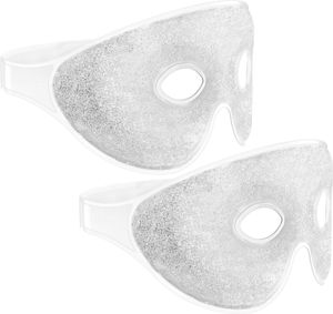 Navaris 2x Augenmaske kühlend - Augen Gel Maske Set - Kühlmaske Kühlpack Kühlpad Kompresse Kühlkissen - kühl warm Gelmaske Kühlbrille