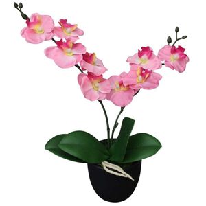 vidaXL Umelá orchidea s kvetináčom 30 cm ružová