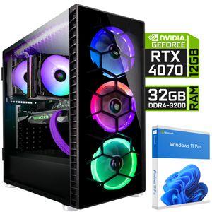 KRAFTPC Intel Core i9 11900KF, Gaming PC mit Intel Core i9 Prozessor, 32 GB RAM, 1000 GB SSD, NVIDIA GeForce RTX 4070 12 GB