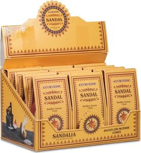 Ayurvedische Sandelholz Rückfluss Weihrauchkegel -- 30 g