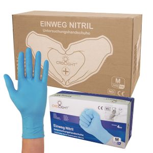 Nitril Handschuhe Größe M (10 x 100 Stück) Blau Untersuchungshandschuhe Einweg Puderfrei Nitrilhandschuhe (deutscher Händler)