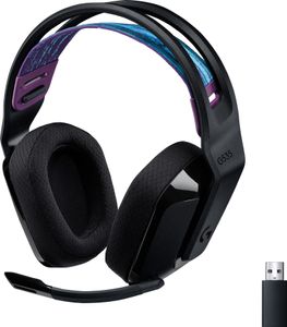 Logitech G535 LIGHTSPEED Gaming Wireless Headset - Leichtes, ohraufliegendes Headset, Flip-Mute-Mikrofon, Stereo, PC, PS4, PS5, wiederaufladbar über USB - Schwarz