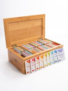 YOGI TEA Probierbox aus Holz | 48 Sorten (96 Beutel) | BIO Tee