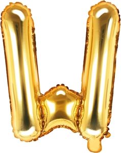 Balon foliowy Litera W 35cm złoty na ślub urodziny