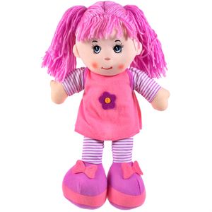 MalPlay Stoffpuppe 35 cm Weichpuppe Kuschelpuppe Kinderpuppe Rosa und Gelb