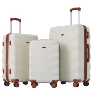 Flieks Kofferset 3 tlg. Reisekofferset Trolleyset, Reisekoffer mit 4 Rollen und TSA Schloss, Hartschale Trolley Kofferset Tasche M-L-XL, Weiß Flieks Kofferset 3 tlg. Reisekofferset Trolleyset, Reisekoffer mit 4 Rollen und TSA Schloss, Hartschale Trolley Kofferset Tasche M-L-XL, Weiß