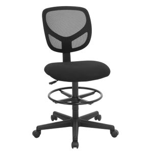 SONGMICS Bürostuhl Drehstuhl bis 120kg belastbar mit verstellbare Fußring ergonomisch Stehhilfe höhenverstellbar Arbeitshocker schwarz OBN15BK