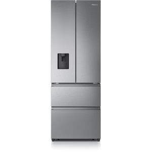 Hisense RF632N4WIE French Door Kühlkombination, 485 Liter, Super Freeze, Wasserspender, Edelstahl