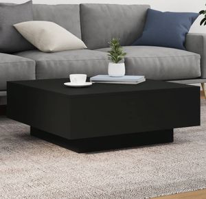 vidaXL Stolik kawowy z oświetleniem LED czarny 80x80x31 cm