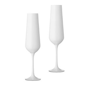 Bohemia Sektkelche weiß 200ml Set von 2 Champagnergläser Sektglas Kristallglas
