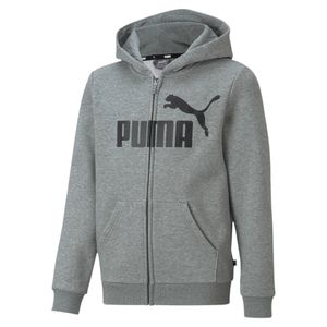 Puma Ess Big Logo Fz Hoodie Fl - medium gray heather, Größe:110