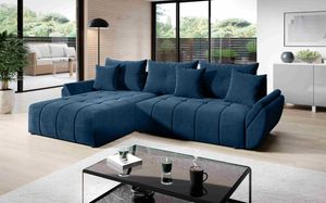 Aktion SALE!!! FURNIX Ecksofa CALVANI Schlaffunktion Bettkasten Kissen Couch Sofa L-Form MH 77