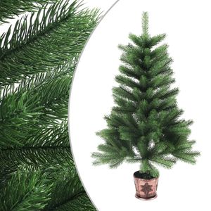 vidaXL Künstlicher Weihnachtsbaum Naturgetreue Nadeln 90 cm Grün