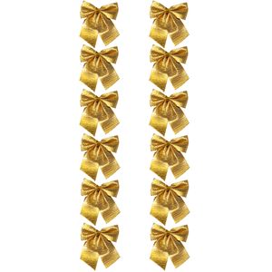 Oblique Unique Geschenkschleifen Deko Schleifen für Geschenke Tüten Zuckertüte Weihnachten Geschenkdeko - gold