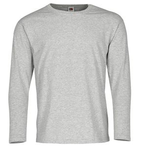 Fruit of the Loom Valueweight Long Sleeve T, Farbe:graumeliert, Größe:M