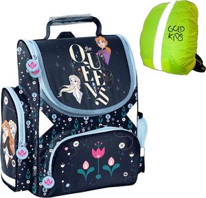 Disney Frozen Eiskönigin Schulrucksack Schulranzen ergonomischer Ranzen Tornister Schulltasche Mädchen inkl. Regenschutz