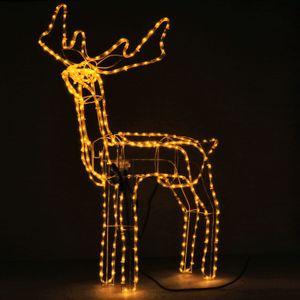 LED Rentier mit Schlitten Beleuchtet Lichtschlauch 288 LED Weihnachten 115 cm - Warmweiß