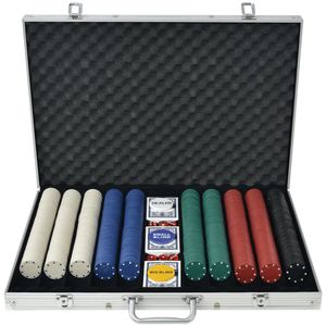vidaXL Poker Set mit 1.000 Chips Aluminium