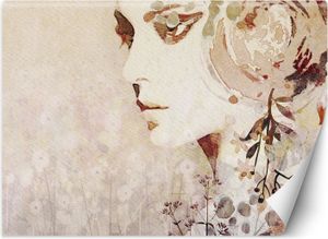 Vlies fototapete Abstraktes Gesicht einer Frau in Herbstfarben 450x315 cm Feeby Beige inkl. Kleber einfache Montage