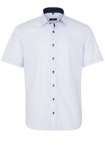Eterna - Modern Fit - Bügellfreies Herren Kurzarm Hemd mit Kent-Kragen, strukturiert (4671 C14P), Größe:43, Farbe:Hellblau (11)