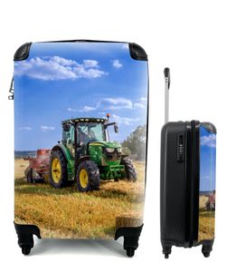 Kufr Příruční zavazadlo na kolečkách Malý cestovní kufr na 4 kolečkách Traktor - farma - seno - pole - slunce - venkov - Velikost kabiny < 55x40x23 cm