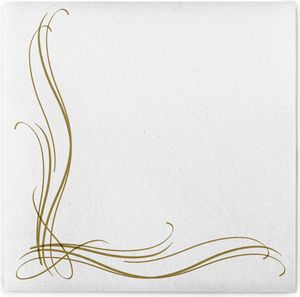 Serviette Alex in Gold aus Linclass® Airlaid 40 x 40 cm, 50 Stück - Hochzeit Jubiläum Ornamente
