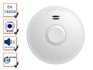 Funk Rauchmelder vernetzbar mit 10 Jahres Batterie, mini, Stummschaltung, Küche