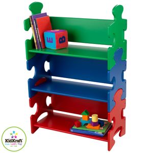 KidKraft Bücherregal Puzzle - Primary - grün/blau/rot - 63 x 30 x 98 cm; 14400
