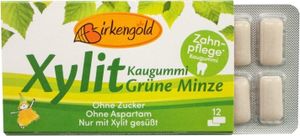 Birkengold, xylitolové žuvačky, mäta pieporná, 12 kusov
