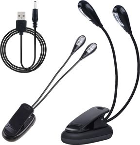 Clip-LED-Schreibtischlampe für die Schule, flexibel, zum Lesen, Doppelclip