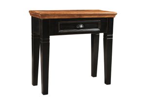 SIT Möbel Telefontisch | 1 Schublade | Mango-Holz + MDF | schwarz mit honigfarbiger Platte | B 80 x T 35 x H 80 cm | 05884-11 | Serie CORSICA