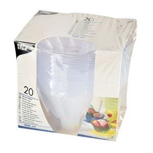 20 miseczek na lody i desery, PS okrągłe 400 ml Ø 12 cm - 7 cm krystalicznie przezroczyste